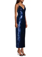 Sequin V-Neck Column Gown