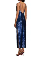 Sequin V-Neck Column Gown