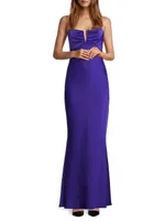 Satin Ruched Bodice Mermaid Gown