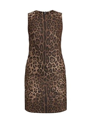 Leopard Jacquard Wool Minidress