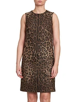 Leopard Jacquard Wool Minidress