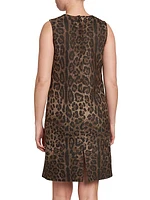 Leopard Jacquard Wool Minidress