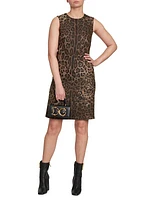 Leopard Jacquard Wool Minidress