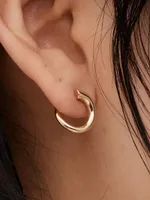 Neptune Wave Small 23K Gold-Plated Hoop Earrings