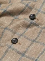 Plaid Wool & Cashmere-Blend Three-Button Sport Coat