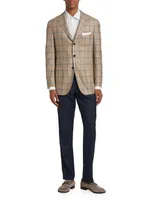 Plaid Wool & Cashmere-Blend Three-Button Sport Coat