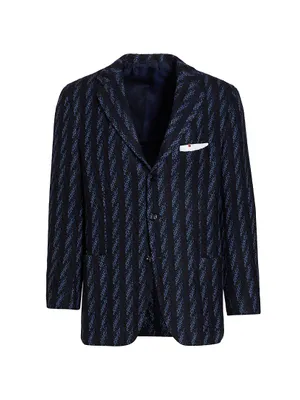 Striped Notch Lapel Cashmere Sport Coat