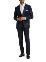 Striped Notch Lapel Cashmere Sport Coat