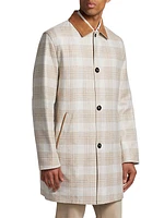 Plaid Reversible Cashmere-Blend Rain Coat