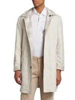 Plaid Reversible Cashmere-Blend Rain Coat