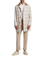 Plaid Reversible Cashmere-Blend Rain Coat