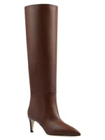 Knee-High Leather Stiletto Boots