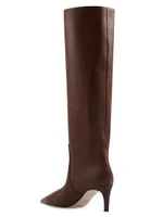 Knee-High Leather Stiletto Boots