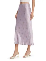 Layla Silk Floral Midi Skirt