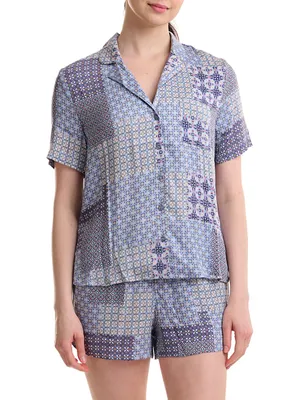 Patchwork Two-Piece Pajama Set