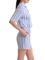 Striped Short-Sleeve Romper