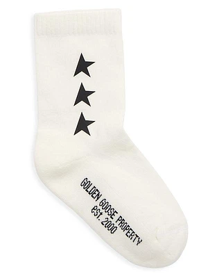 Little Kid's & Kid's Stars Ribbed Socks