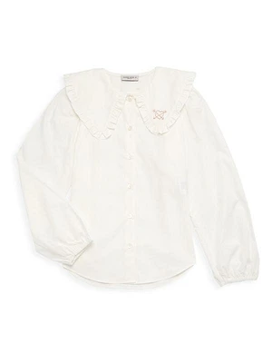 Little Girl's & Girl's Embroidered Boxy Shirt