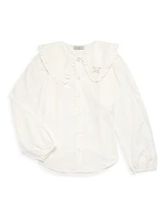 Little Girl's & Girl's Embroidered Boxy Shirt