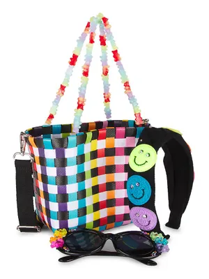 Girl's Rainbow Handbag, Sunglasses & Headband Set