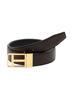 Leather T Logo Belt
