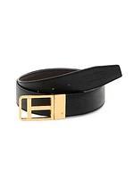 Leather T Logo Belt