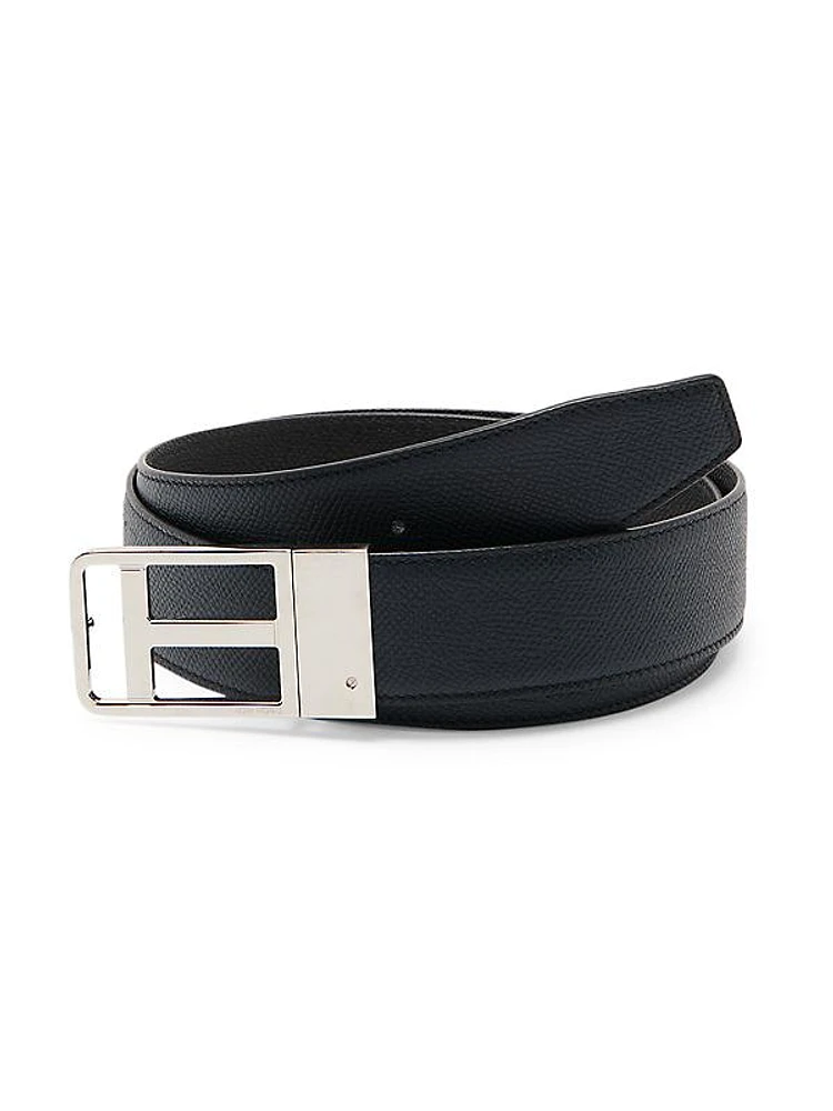 Leather T Logo Belt