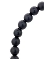 Organic Gems Ken Onyx & Sterling Silver Beaded Stretch Bracelet