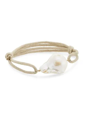 Organic Gems Baroque Pearl Cord Bracelet