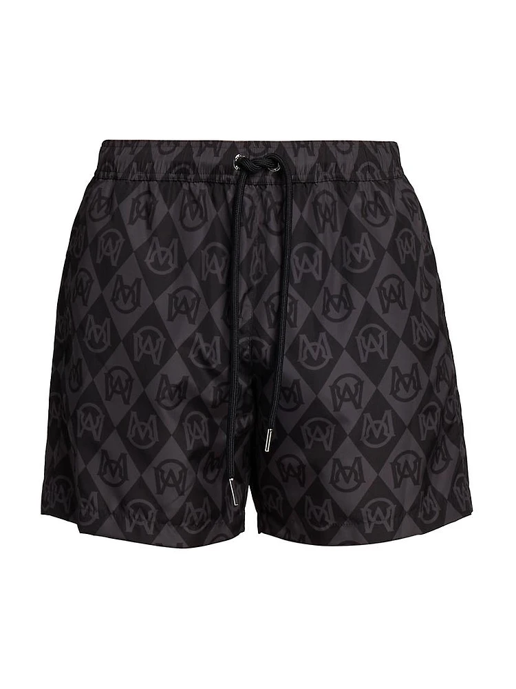 Monogram Logo Swim Trunks