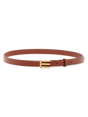 Logo Buckle Leather Belt