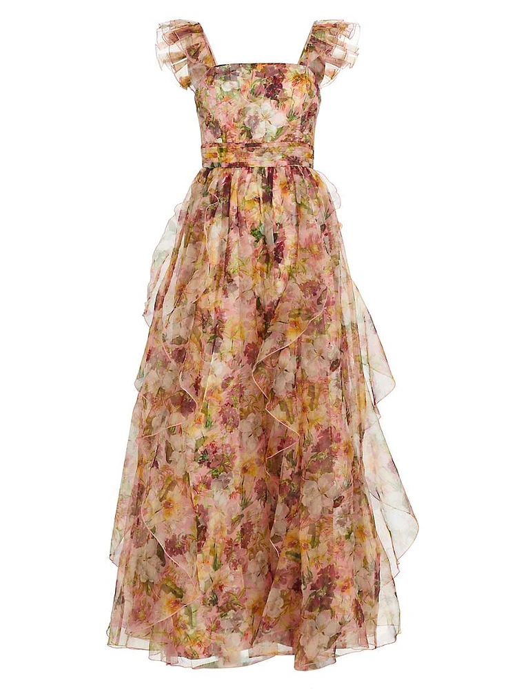 Jasmina Floral Ruffle Gown