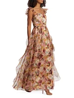 Jasmina Floral Ruffle Gown