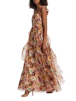 Jasmina Floral Ruffle Gown