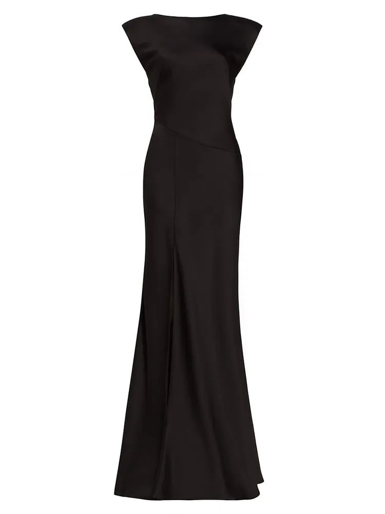 Joanna Satin Cowl-Back Gown