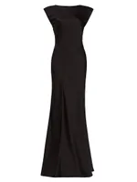 Joanna Satin Cowl-Back Gown