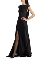 Joanna Satin Cowl-Back Gown