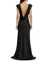 Joanna Satin Cowl-Back Gown