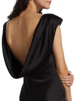 Joanna Satin Cowl-Back Gown