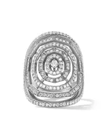 Stax Statement Ring In 18K White Gold With Full Pavé Diamonds