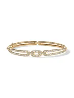 Stax 18K Yellow Gold & Pavé Diamond Clasp Link Bracelet