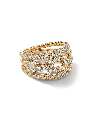 Stax 18K Yellow Gold & Diamond Three-Row Ring