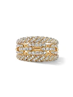 Stax 18K Yellow Gold & Diamond Three-Row Ring