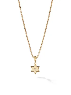 Star Of David Pendant In 18K Yellow Gold With Diamonds