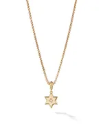 Star Of David Pendant In 18K Yellow Gold With Diamonds