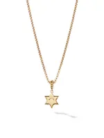 Star Of David Pendant In 18K Yellow Gold With Diamonds