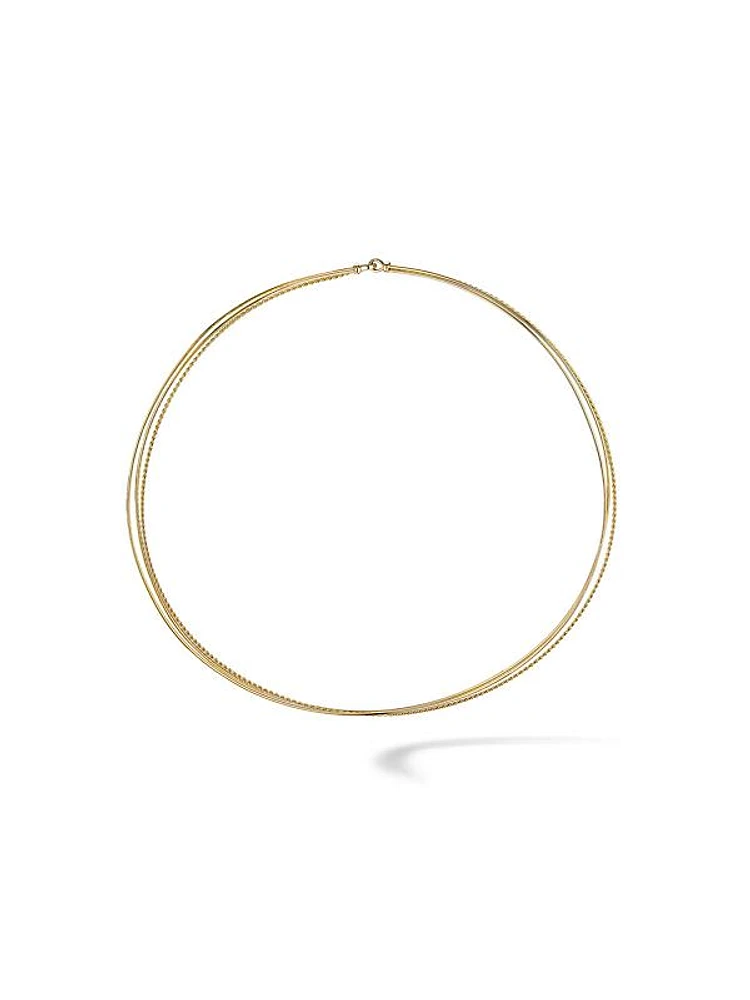 DY Elements 3-Row Hard Wire Necklace in 18K Yellow Gold