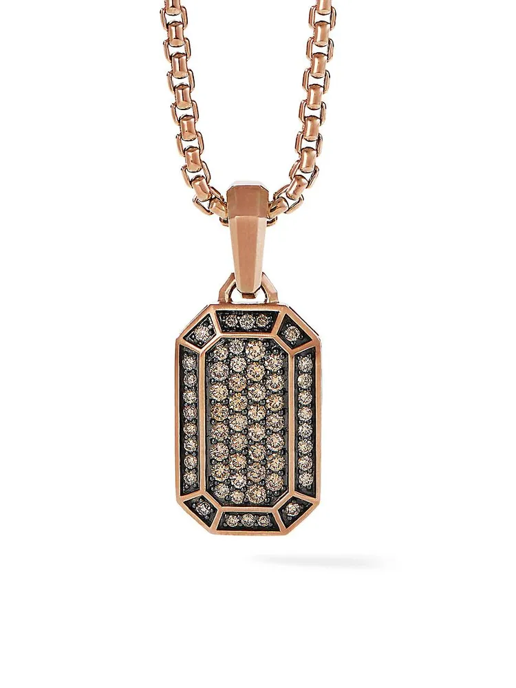 Pavé 18 Rose Gold & Cognac Diamond Amulet