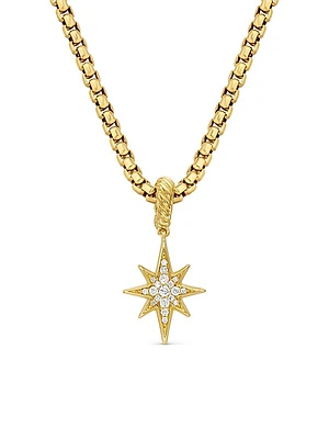 North Star Amulet in 18K Yellow Gold with Diamonds, 15mm