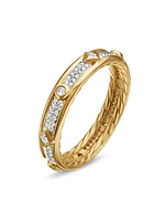 Modern Renaissance Ring 18K Yellow Gold With Full Pavé Diamonds